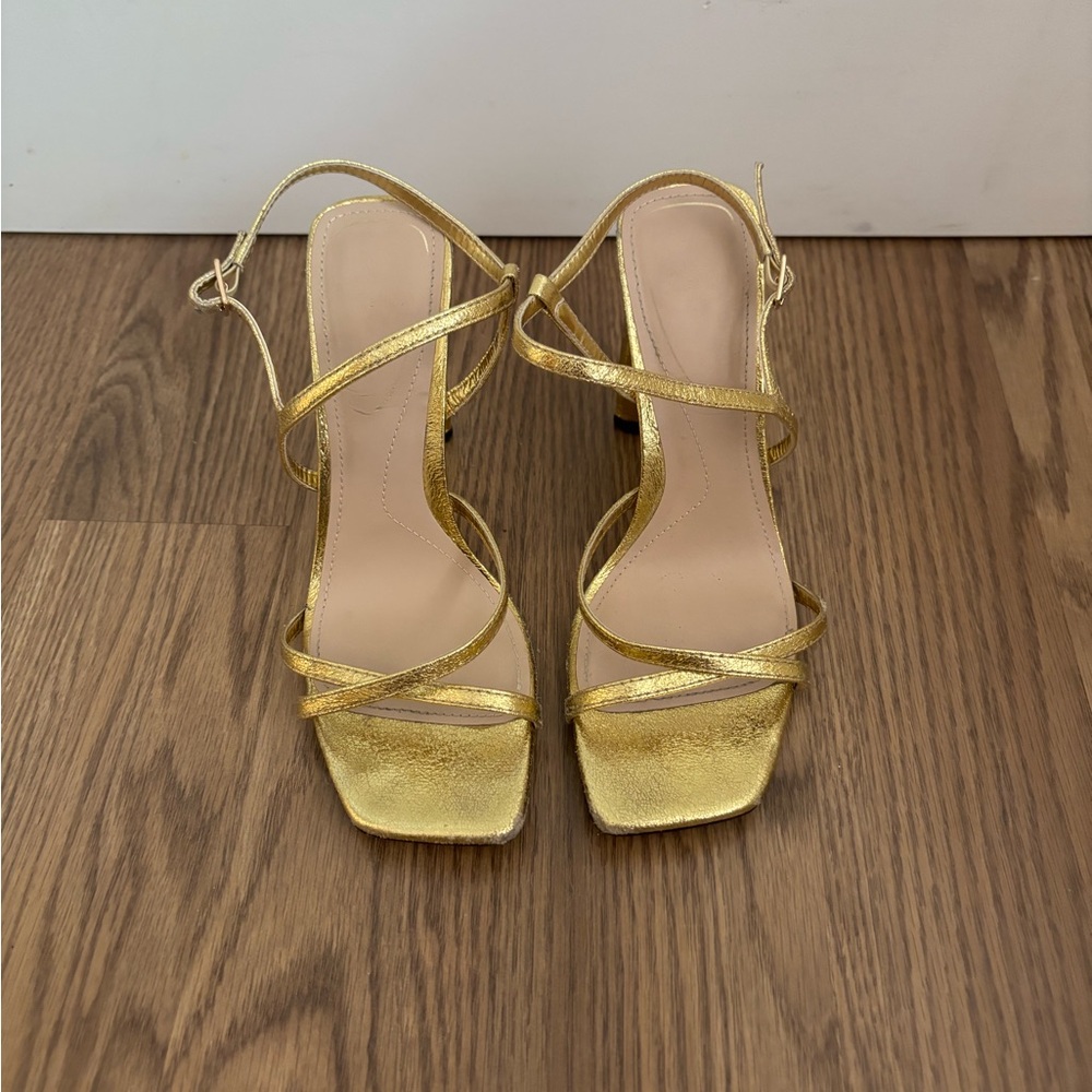 Gold Strappy Zara Heels